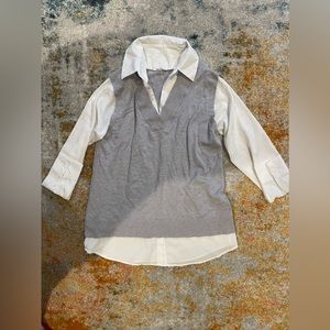 Vest over button up shirt